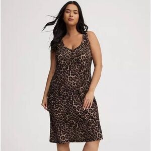 Torrid Intimates Super Soft Light Rib Knit Sleepwear Leopard Print Dress